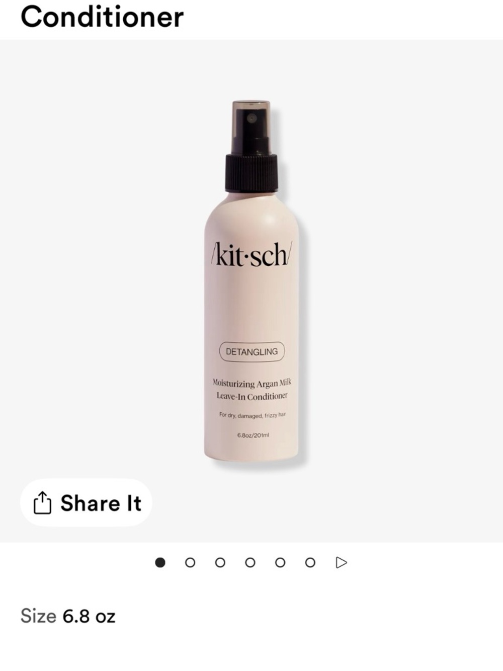 Kitsch Detangling Moisturizing Argan Milk Leave-In Conditioner